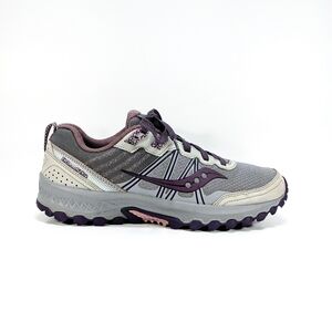 Saucony Excursion TR14 Womens 10 Gray And Purple Trail Running Shoes Sneakers